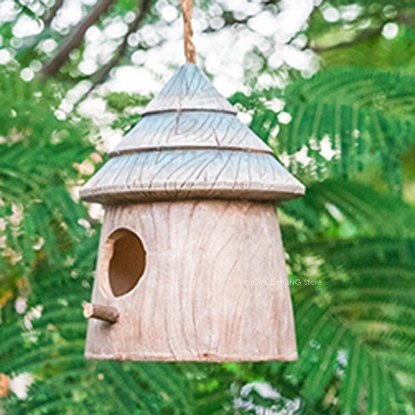 Birdhouse Gardening Decor Outdoor Hanging Birds House Birds Nest for Garden Courtyard Decoration: E