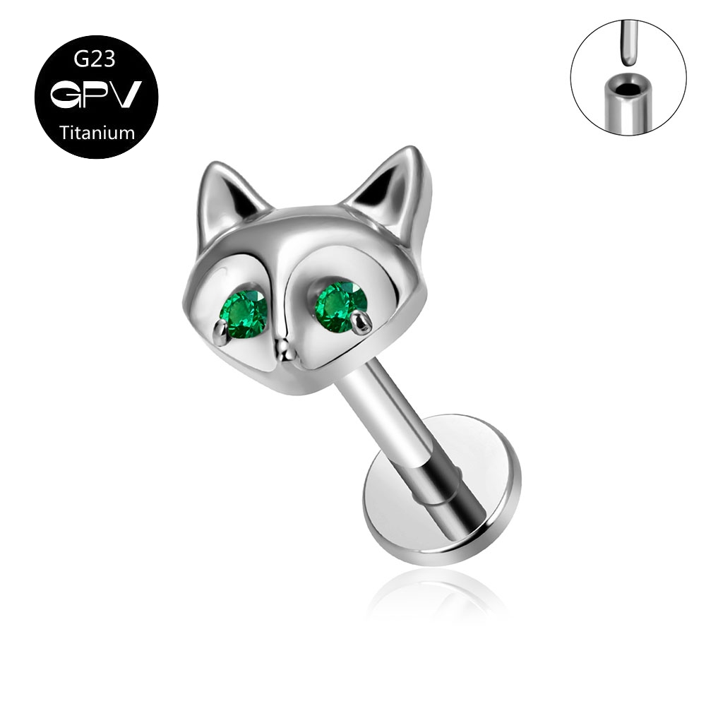 Reines Titan G23 Ohr Wirbel Nagel tränenreich kleine Fuchs Persönlichkeit Hochglänzender Ohrschirm Perforierter Schmuck Ohrnagel Earbone Nagel: Lila / Rose Gold Farbe