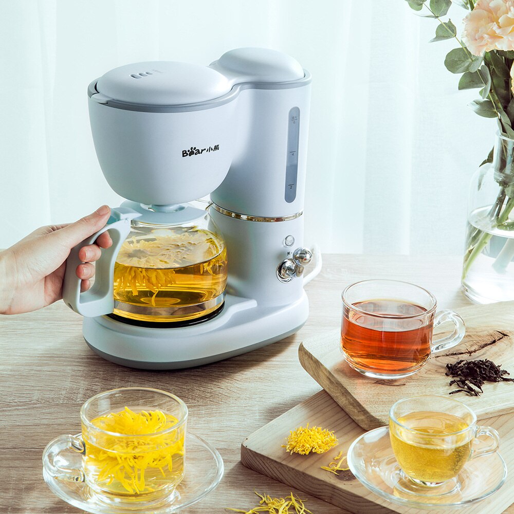 Bear – cafetière américaine pour la maison, petite cafetière automatique, théière à fleurs, double usage, boisson chaude