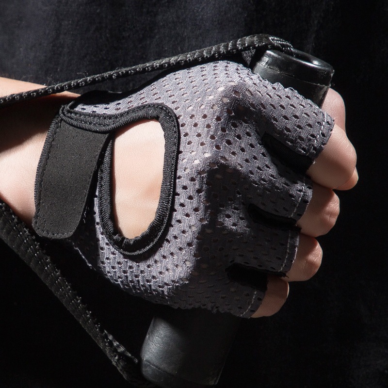 Guantes de gimnasio para mujer y hombre, mancuernas transpirables y antideslizantes, de medio dedo, para Fitness y levantamiento de pesas, para barra Horizontal