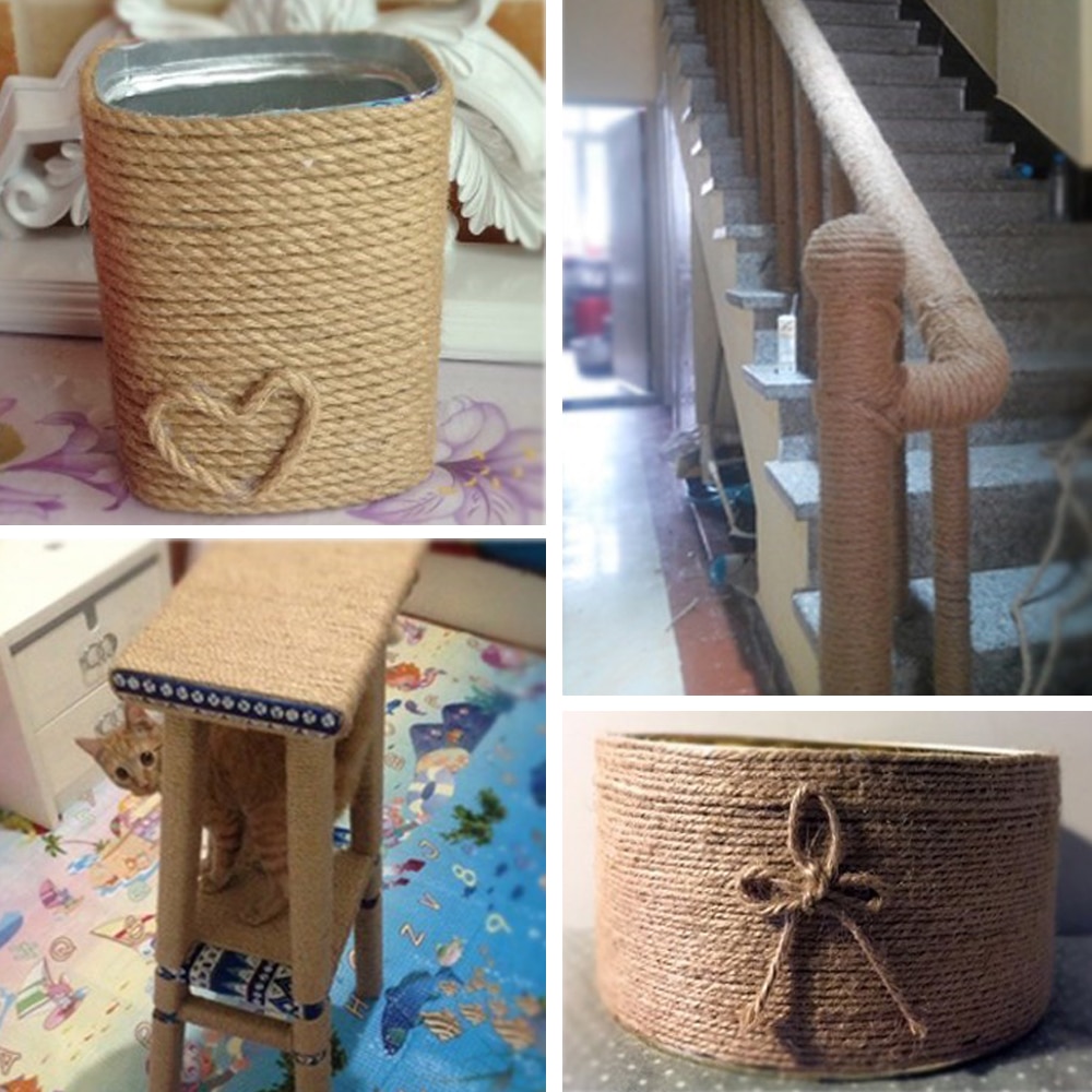 50m Sisal Rope Cat Tree DIY Scratching Post Toy Cat Climbing Frame Replacement Rope Desk Legs Binding Rope for Cat Sharpen Claw