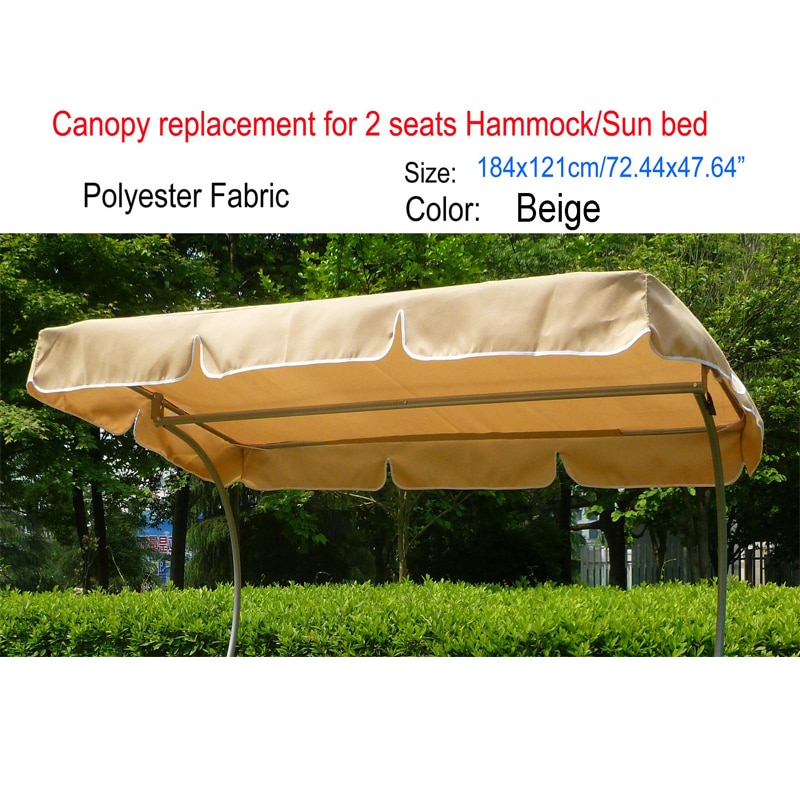 Canopy replacement 184x121cm/72.44x47.64" for Double Sun Lounger with Canopy Cappuccino Color canopy,waterproofed canopy