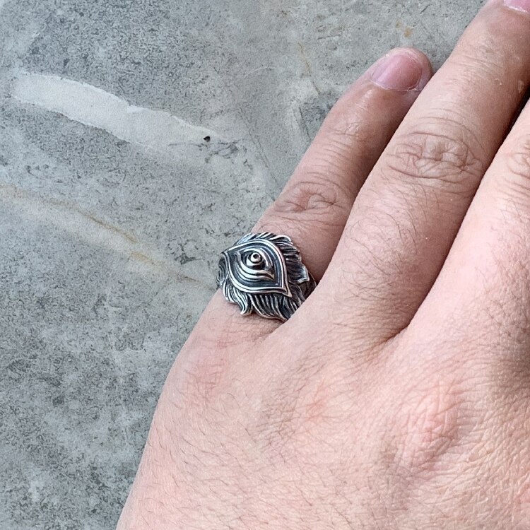 Onlysda-anillo con forma de pluma para hombre, joya con personalidad de comercio exterior, estilo Retro, OSR325