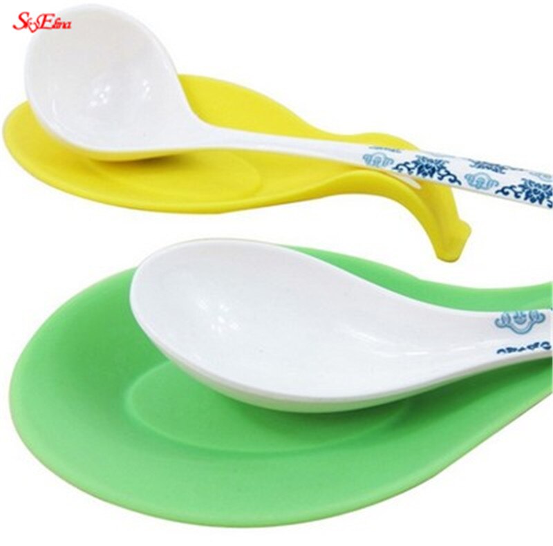 Silicone Spoon Insulation Mat Silicone Heat Resistant Placemat Tray Spoon Pad Drink Glass Coaster Kitchen Tool 5ZCF419