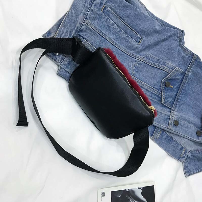 Plys kvinder talje taske kvindelige læder bælte tasker luksus fanny pack banan taske skulder crossbody brysttasker