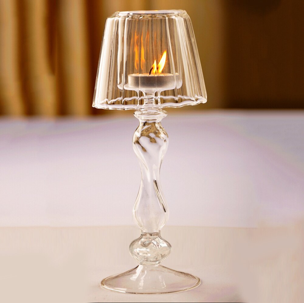 Crystal Glass Candle Holder Candle Decoration Crystal Candle Candle Holders Wedding Centerpieces Center Table Candlesticks Par: slalom