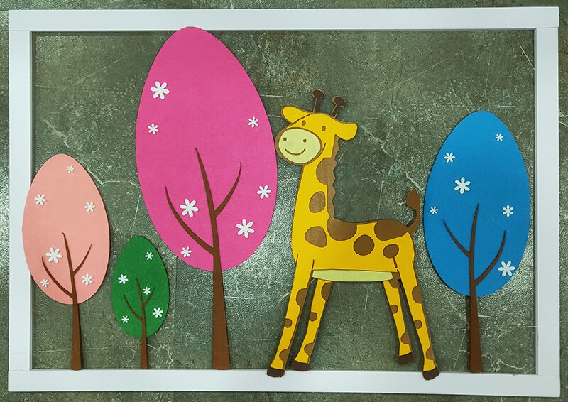 Ins Wall Decoration Felt Fabric Slice Cutting Large Leaf Flamingo Deer Tree Handmade DIY Craft Material Kit Needle Felting