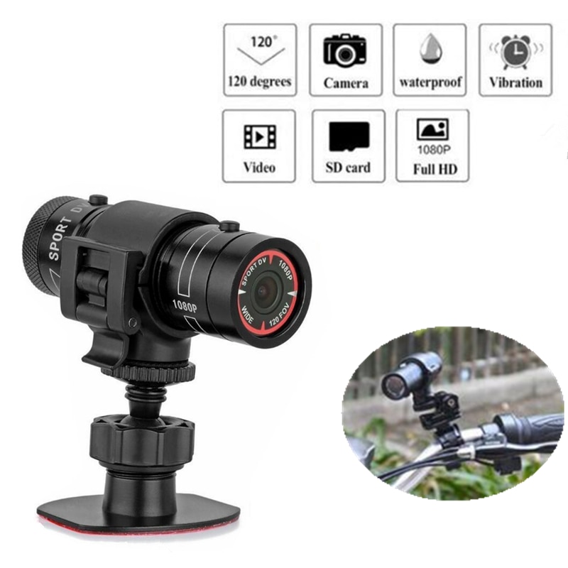 F9 Sport DV Waterdichte mini Camera Outdoor Motor Fiets Camera HD 1080 P 3MP Fietshelm DV DVR Recorder Micro camcorder