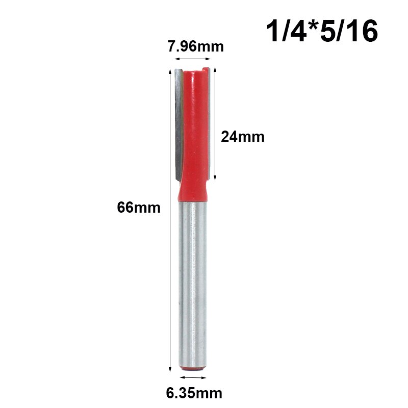LAVIE-herramienta de corte para carpintería, vástago de 1/4 pulgadas, 6,35mm, doble boquilla de cuchilla, broca recta, cortador de carpintería, broca de enrutador de corte, MC01011, 1 ud.: 6.35x7.96x24