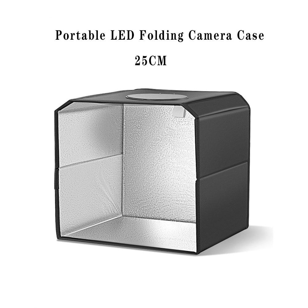 Led Studio Case Lightbox Folding Mini Photo Studio Photography Lighting Shooting Tent Box For Artisans Artistsn: 25CM
