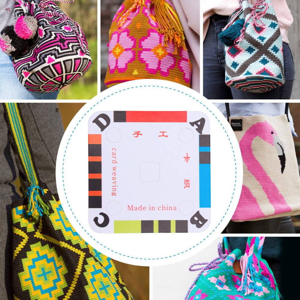 100Pcs DIY Craft Weaving Paper Loom Cards Weaving Cards Tablet