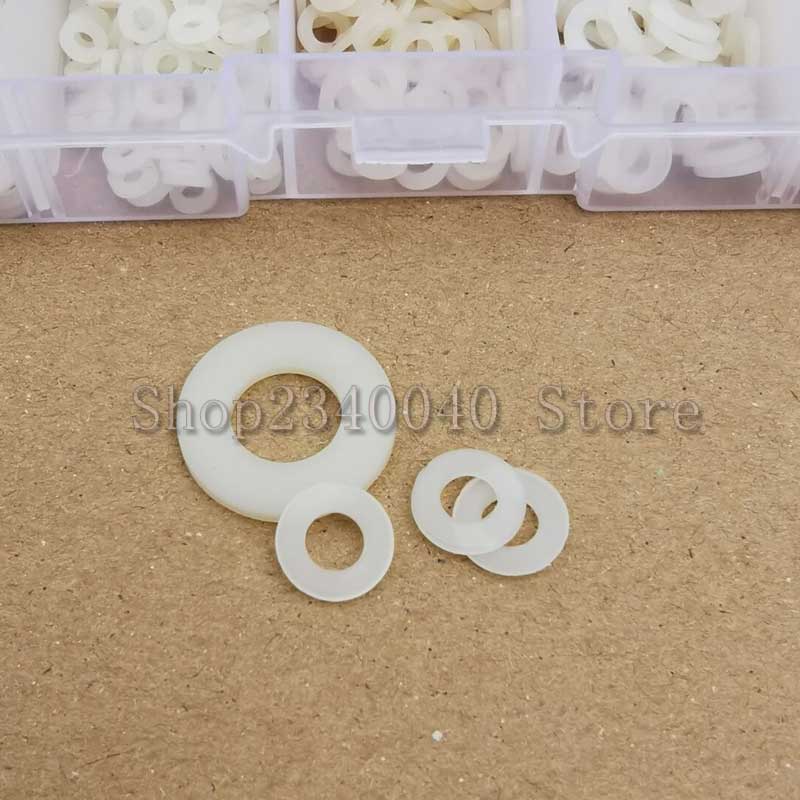 500Pcs M2 M2.5 M3 M4 M5 M6 M8 M10 Wit Wit Plastic Nylon Ring Platte Ring Vliegtuig Spacer Isolatie pakking Ring Voor Schroef