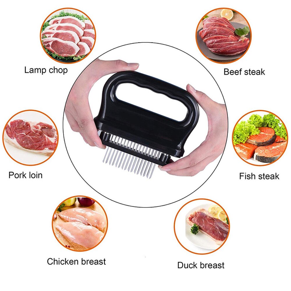 Meat Tenderizer 48-Blades Stainless Steel Tool for Tenderizing Beef Turkey Chicken Steak Pork Kitchen Cooking Cookware Tool