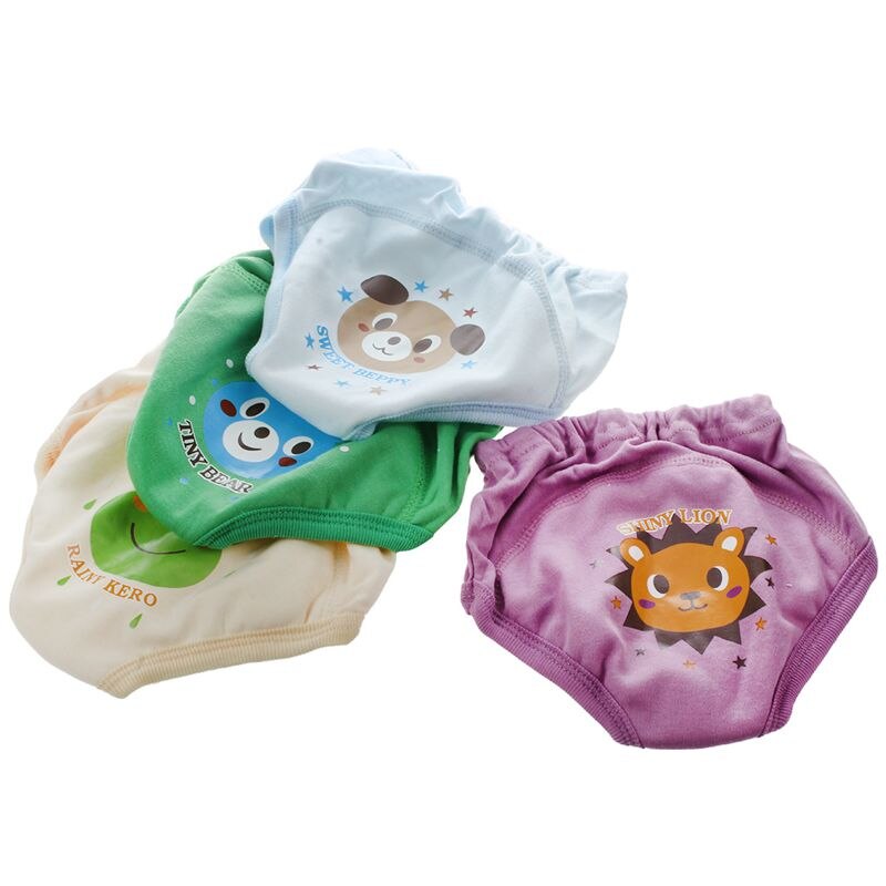 4 X Baby Toddler Girls Boys Cute 4 Layers Waterproof Potty Training Pants reusable 2-3 Years