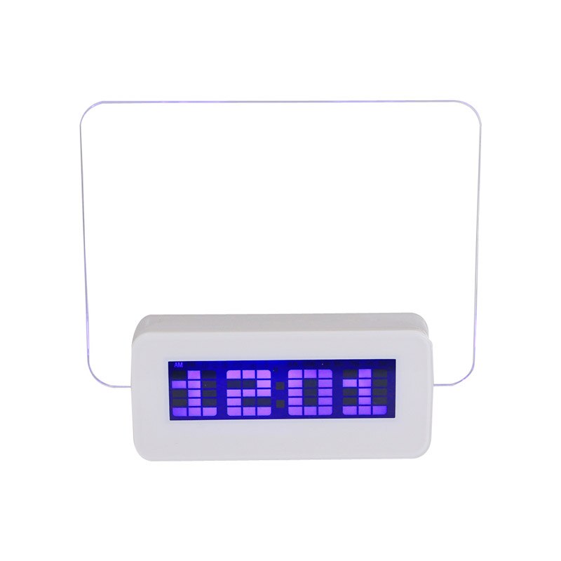 LED Light Digital Clock Alarm Fluorescent Message Board Calendar Thermometer U90A