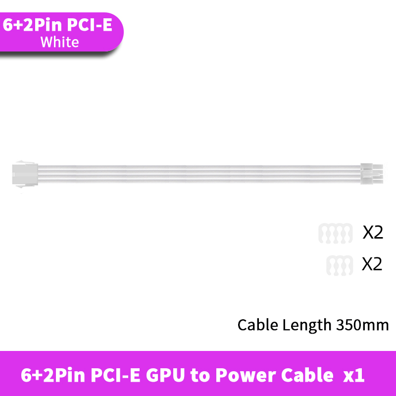 TEUCER 350mm przedłużacz ATX EPS PCI-E do płyty głównej procesora GPU 24PIN 4 + 4PIN 6 + 2PIN 8PIN przedłużacz zasilacza: Czekolada