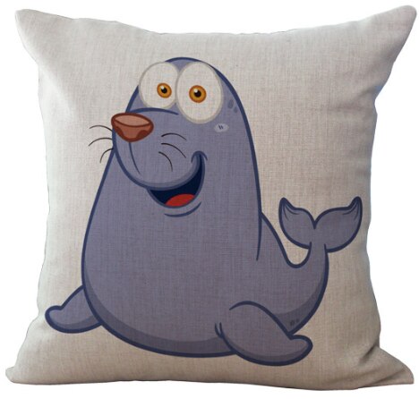 Karikatur Hirsch Biene Vogel Fische Hals Körper Kissenbezug Leinen Bett Kissen Abdeckung Couch Sitz Kissen Werfen Kissen Hause Dekoration: Burgunder