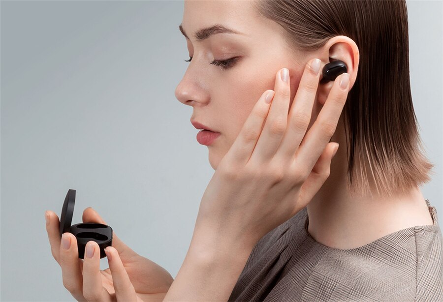 Nyeste xiaomi redmi airdots s trådløs bluetooth 5.0 tws øretelefon headset med mikrofon håndfri ørepropper ai kontrol