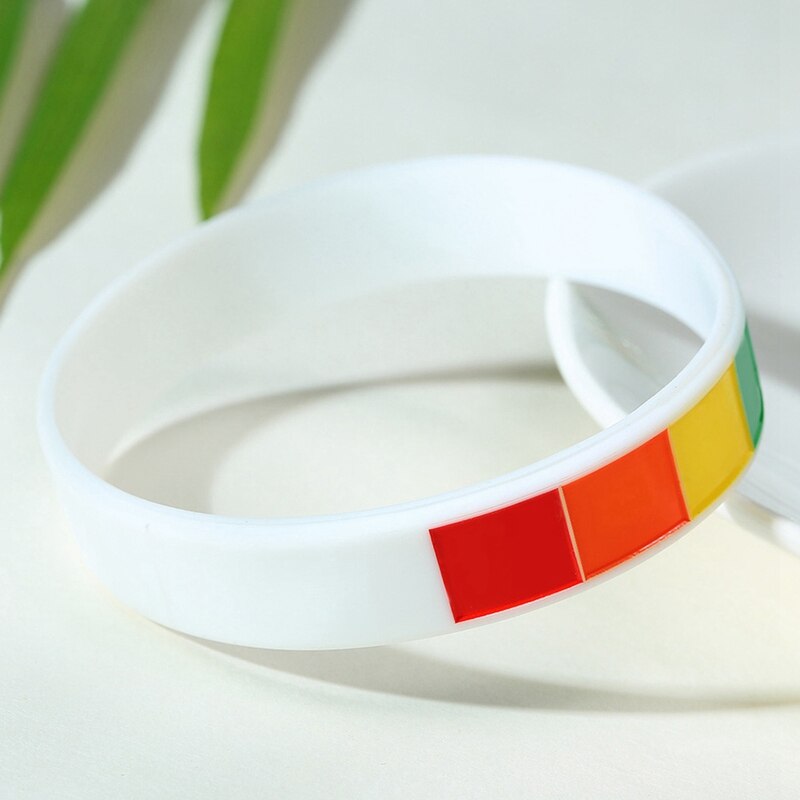 Kunststoff Silikon Regenbogen Armband Sport Gummi Armbänder Hologramm Armbänder Trendy Unisex Geometrische