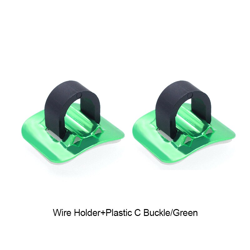 Bicycle Cables Housing Plastic/Aluminum Bike Oil Tube Fixed Clips C Shape Shift Brake Guide Cable Tube Fixed Clamp Frame Buckle: Green(Plastic buckle