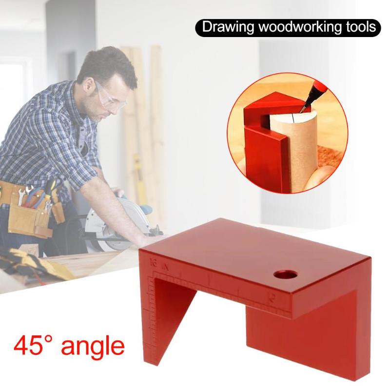 Woodworking 45 Degree Angle Line Drawing Round Center Line Scribe Gauge