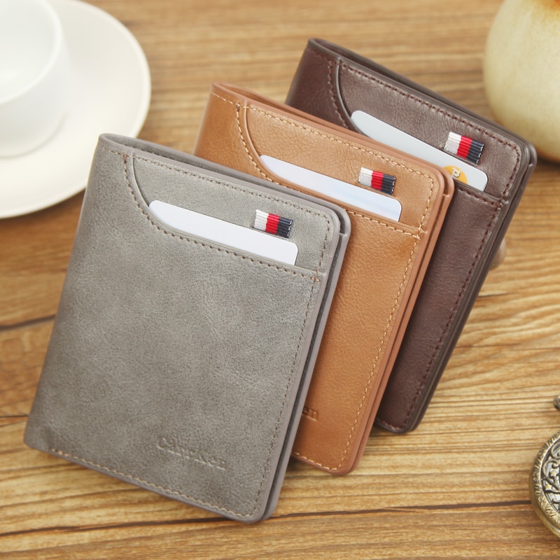 HENGSHENG PU Leather Men Wallet with Card Holder Man Luxury Short Wallet Purse Wallets Casual Standard Wallets