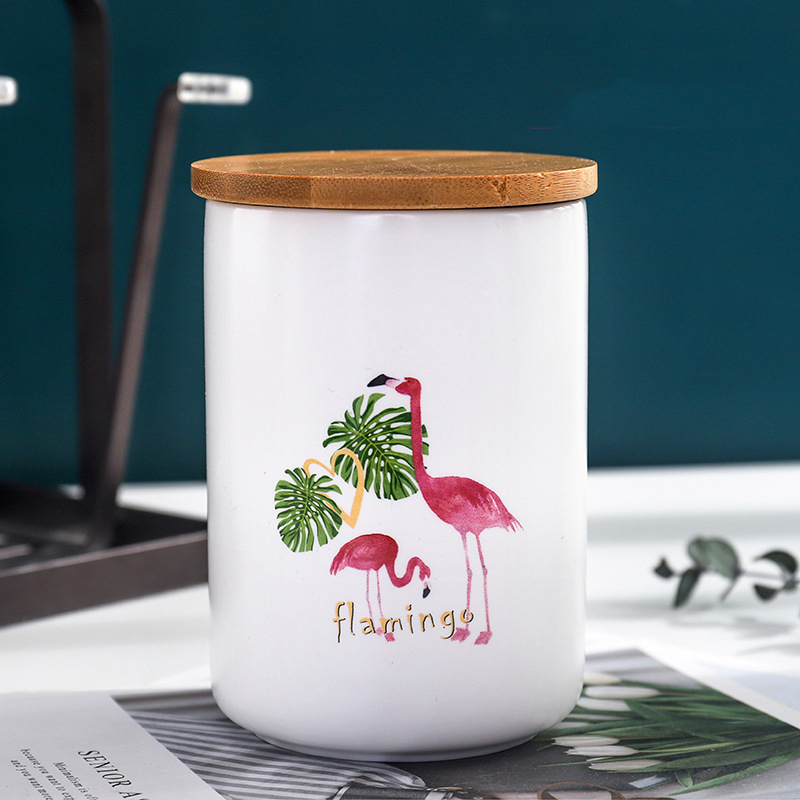 Conteneur de manger avec couvercle | Pot de stockage en céramique scellé pour épices réservoir bouteille de stockage de 480ML café thé Caddy bouteille de rangement de cuisine