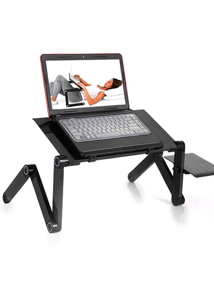 Folding desk Stand for Bed Cozy Aluminum Vented Lap Workstation Desk with Mouse Pad Foldable Book Reading Stand Notebook Tablet