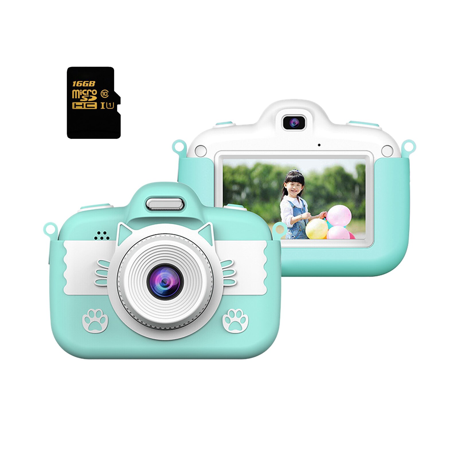 Kids Digitale Video Camera Kinderen Mini Selfie Camera Met 3.0 Inch Scherm 16Gb Geheugenkaart Lanyard Speelgoed Voor jongens Meisjes: Blue