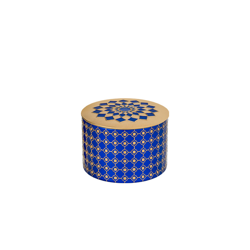 Caja de hojalata para aromaterapia, lata pequeña portátil Universal para aromaterapia, vela de té, flor, joyería de dulces de boda, lata vacía sellada: Small-Royal Blue