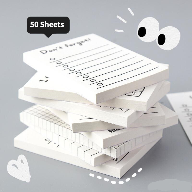 50 Sheets Notebook Cute Plan Student Stationery Office School Supplies Tearable Notebook Not Sticky Planner Memo Pad DIY Journal