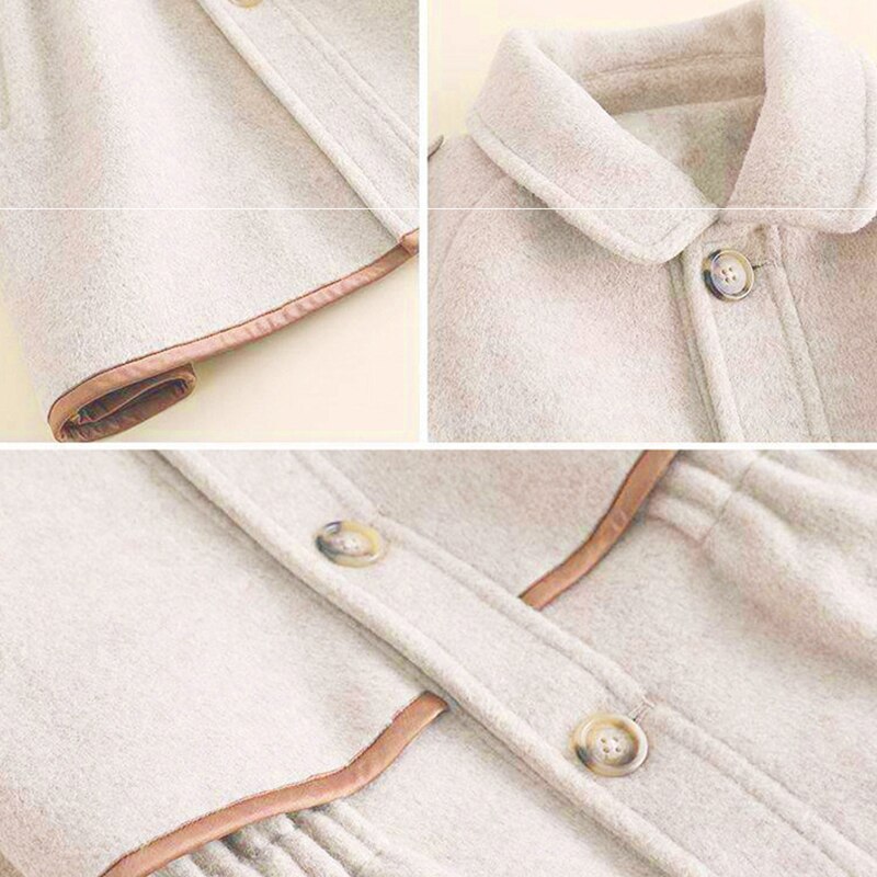 Meninas adolescentes de lã blusão jaqueta mid-length crianças outono inverno roupas moda menina engrossado casaco de lã 12 14 ano
