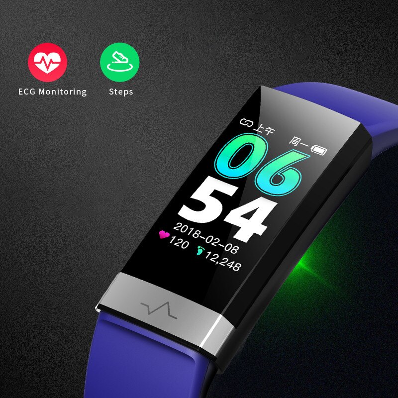 V19 Braccialetto Intelligente ECG + PPG Frequenza Cardiaca Misuratore di Pressione Sanguigna di Ossigeno Monitoraggio del Sonno Bluetooth Inseguitore di fitness Astuto Della Vigilanza