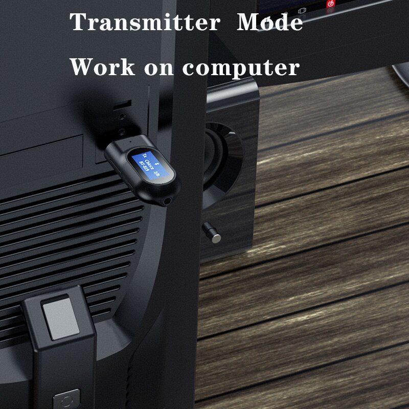 tebe 2 IN 1 Draadloze Audio Adapter Bluetooth 5.0 Ontvanger Zender met Digitale Lcd-scherm 3.5mm Audio Aux voor Hoofdtelefoon Luidspreker Auto TV