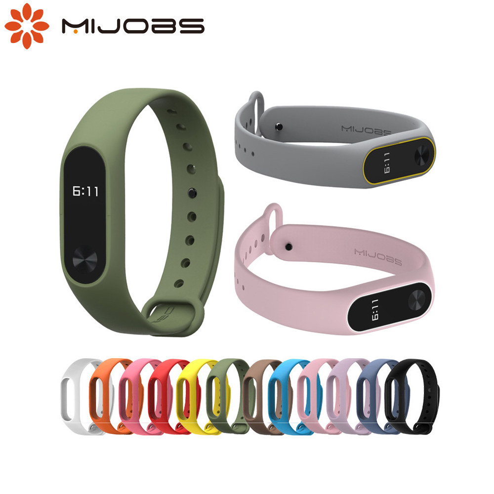 Mijobs mi band 2 Accessories Pulseira Miband 2 Strap Replacement Silicone Wriststrap for Xiaomi Mi2 Smart Bracelet Wrist Band