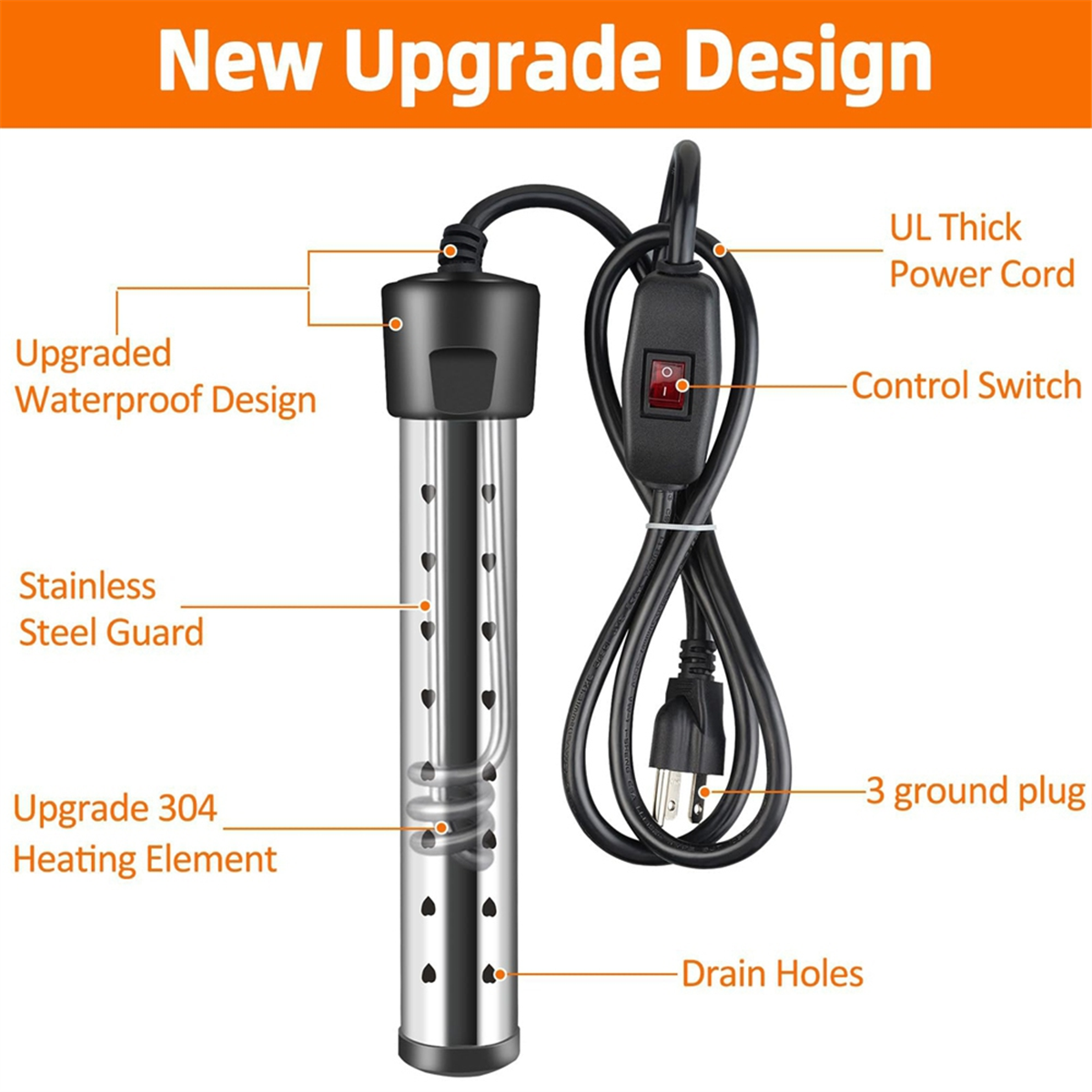 Abxhh tauchsieder ,1500w poolheizung mit schaltersteuerung, badewannenheizung mit intelligenter temperaturregelung, uns-stecker