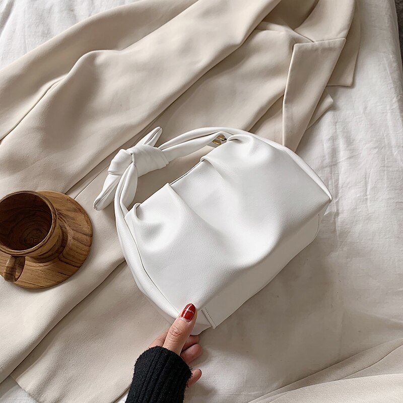 Été couleur unie dame doux en cuir Pu Mini femmes sacs à main petite femme sacs à bandoulière dames sacs à bandoulière petits sacs fourre-tout: white