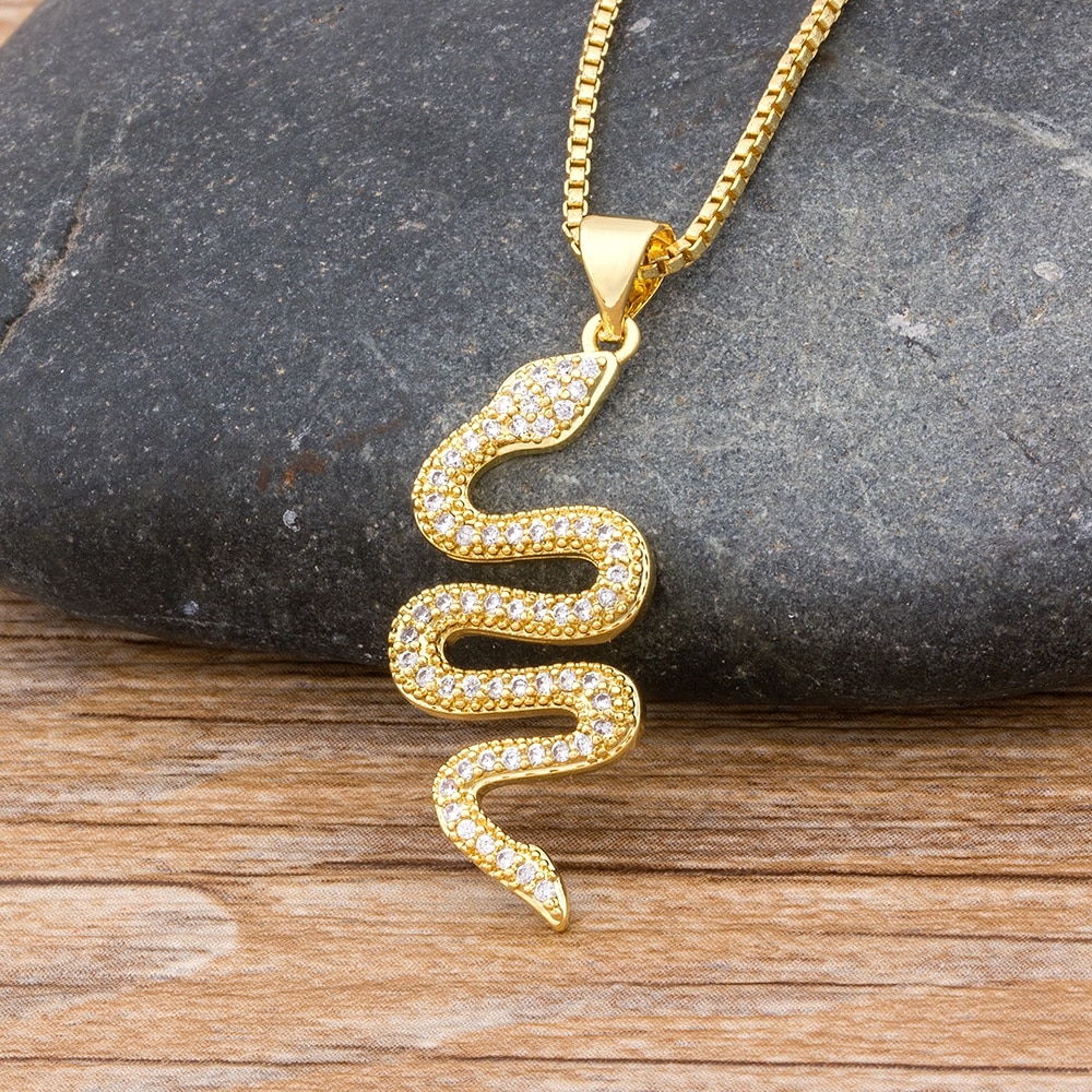 Nuovo Design classico serpente animale ciondola le donne ciondolo collana rame Zirconia Trendy femminile compleanno gioielli regalo Bijoux