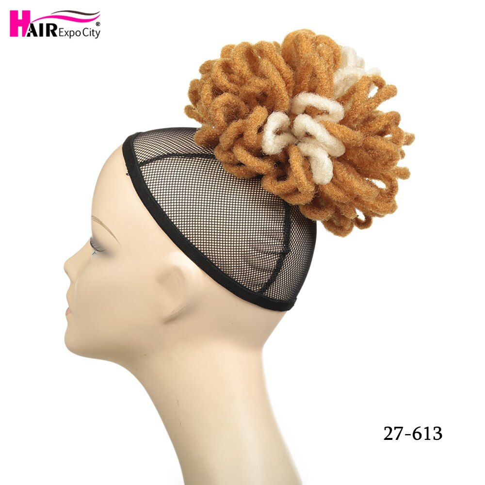 20.5 " dreadlocks chignon afro høj pust syntetisk hår knold hestehale klip i hår extensions snore hestehale hårstykker: P27/613