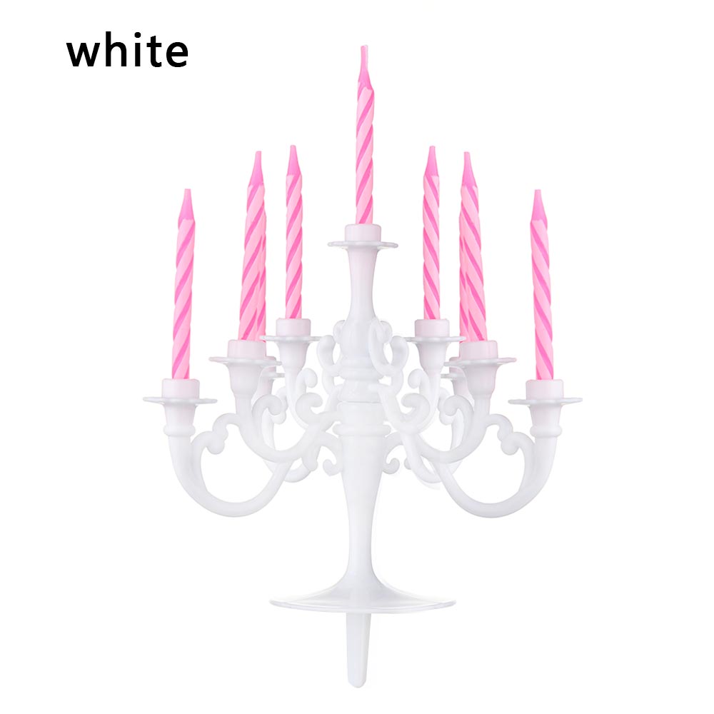 1Set Candelabra Candle Holder Cake Toppers With Ca... Grandado