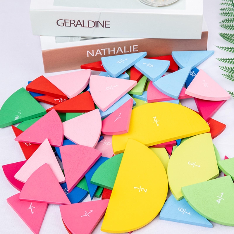 Preschool Learning Educational Games for Toddlers Wooden Fraction Instrument Math Counting Board Early Educational Kit