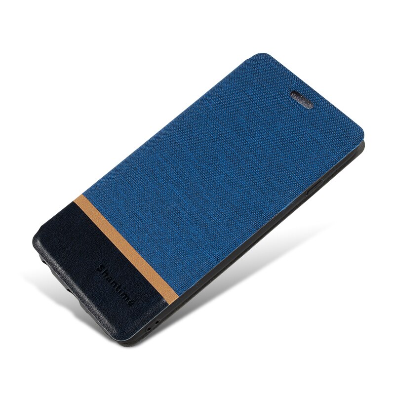 Canvasfodral för alcatel 3 fodral skal flip läder mjuk silikon kickstand bokfodral för alcatel 3l telefonfodral: För alcatel 3 2019 / Blå
