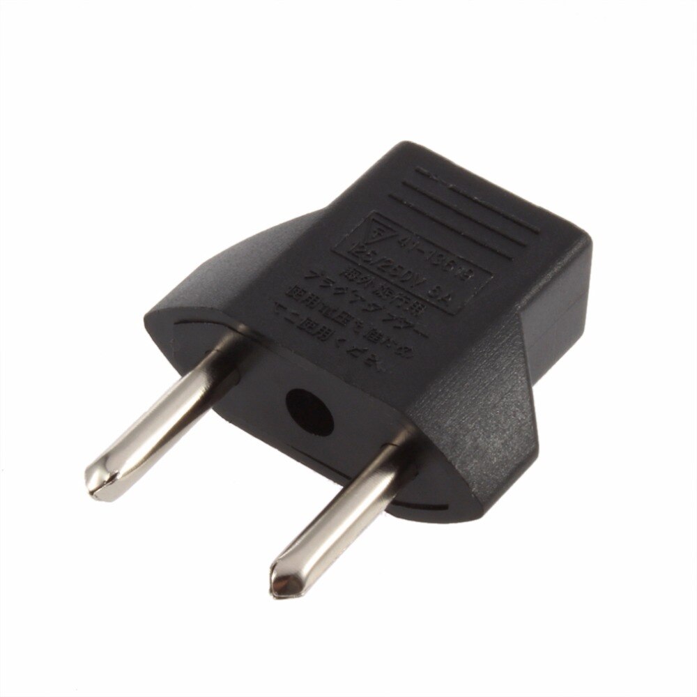 Adaptador universal ue de 2 clavijas planas a  eu 2 clavijas redondas, cargador, accesorio de viaje, uso doméstico.