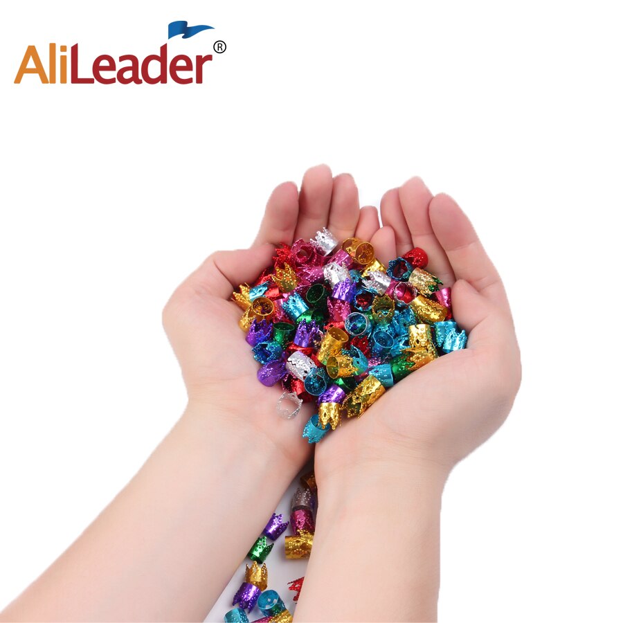 Alileader Krone Ringe Für Zöpfe Metall Perlen Für fürchtet mischen Farbe Perlen Einstellbare Haar Kasten Zöpfe Ring Krone Schmuck Metall perle