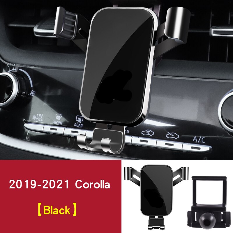 Til toyota corolla tilbehør corolla mobiltelefon holder indvendig modifikation navigationsbeslag: 2019-2021 sorte