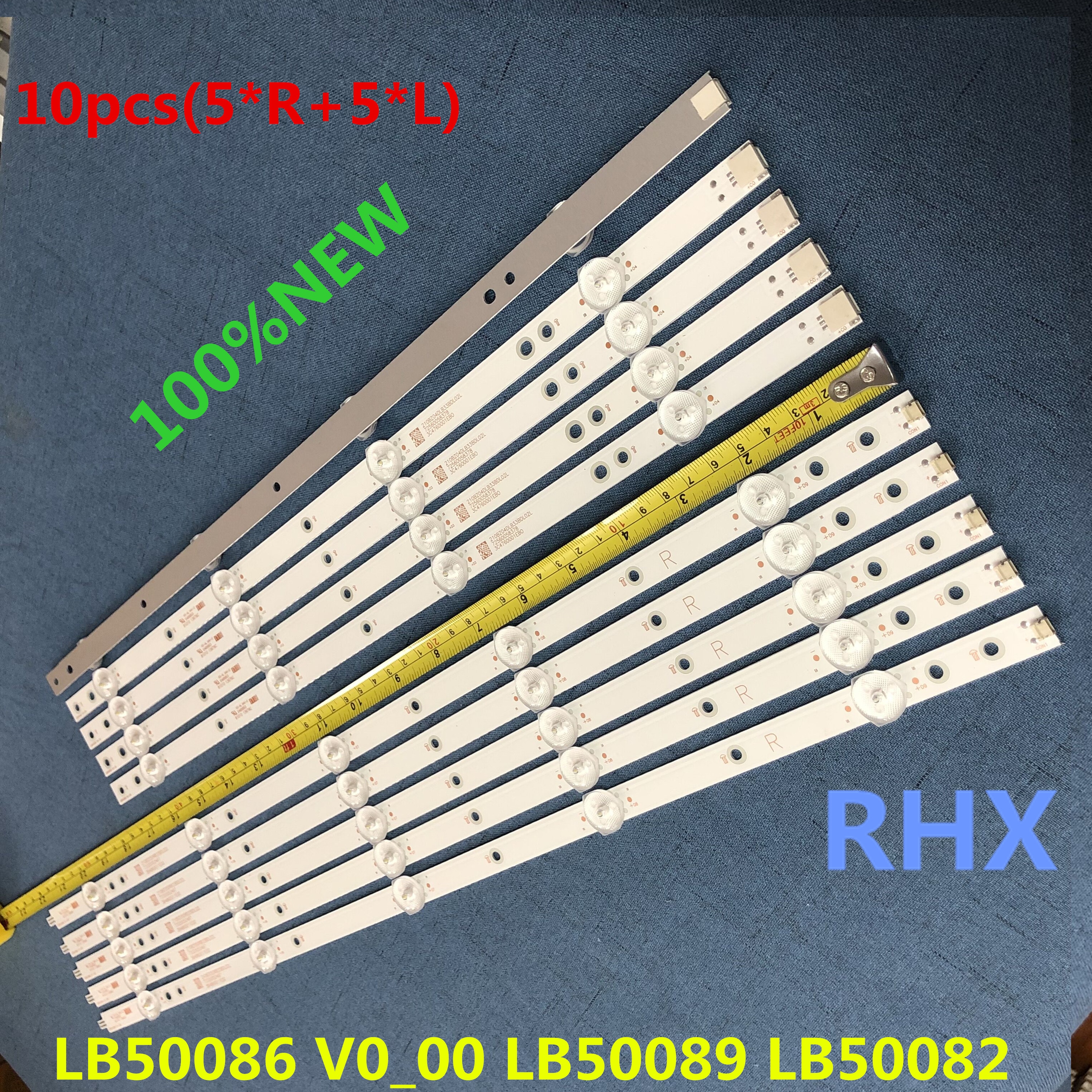 1Set=10pcs LED strip For Ph lips 50&#39;&#39; TV LB50086 V1_00 LB50086 V0_00 LB50089 LB50082 50PUS6162/12 50PUS7383/12 TPT500U1-QVN03.U