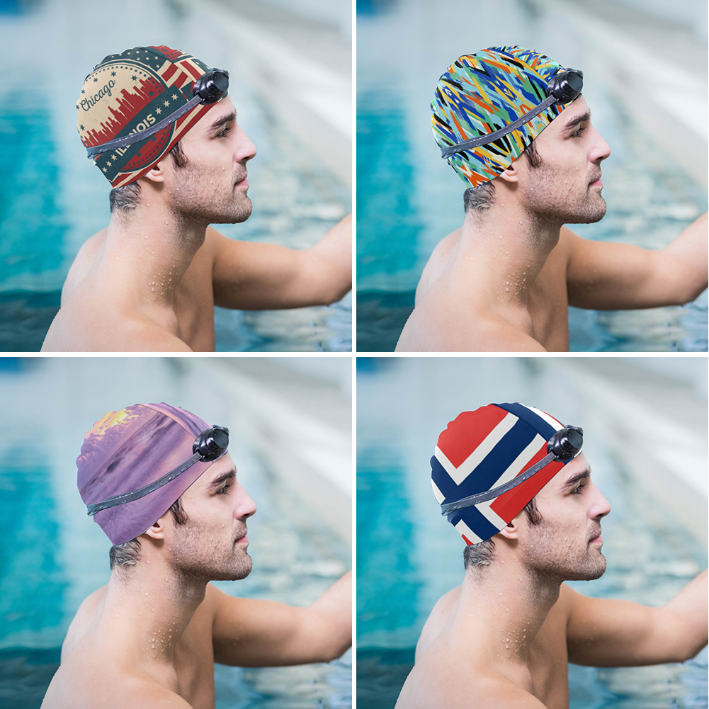 Cuffie da nuoto per uomo donna protezione elastica per le orecchie cappello da piscina per capelli lunghi cuffia da bagno estensibile copricapo