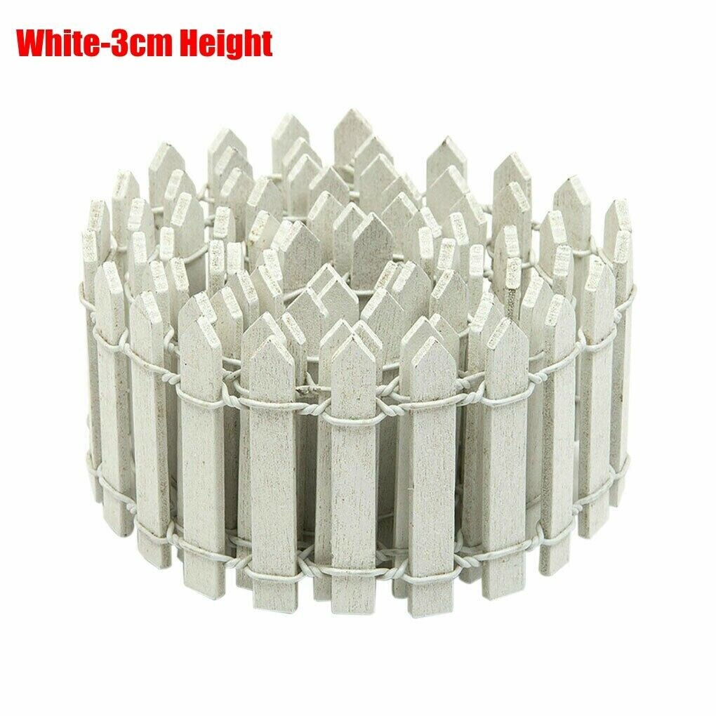 Mini petite barrière barrière en bois artisanat clôture fleur plante en pot paysage décor accessoires Miniature Terrarium bricolage Kit de jardin: 11 1mx3cm