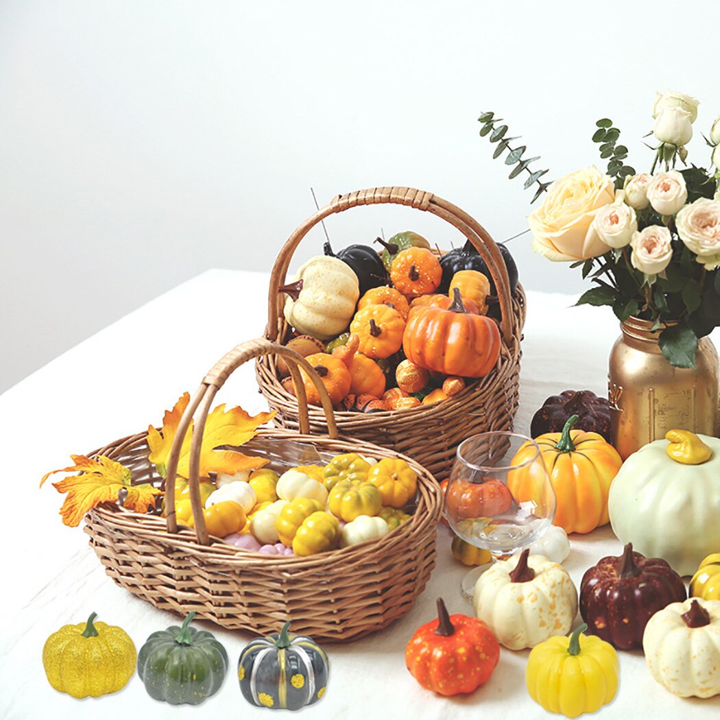 12Pcs Halloween Pompoen Kunstmatige Pompoen Photo Prop Foam Festival Halloween Party Tafel Tuin Decor Ornament Craft