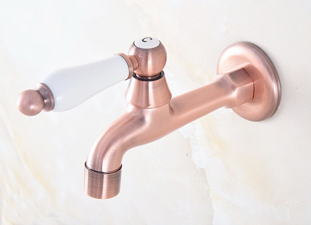 Antique Red Copper Outdoor Faucet Garden Water Tap / Mop Pool Faucet / Laundry Sink Cold Water Tap Bidcock Faucet Bav325